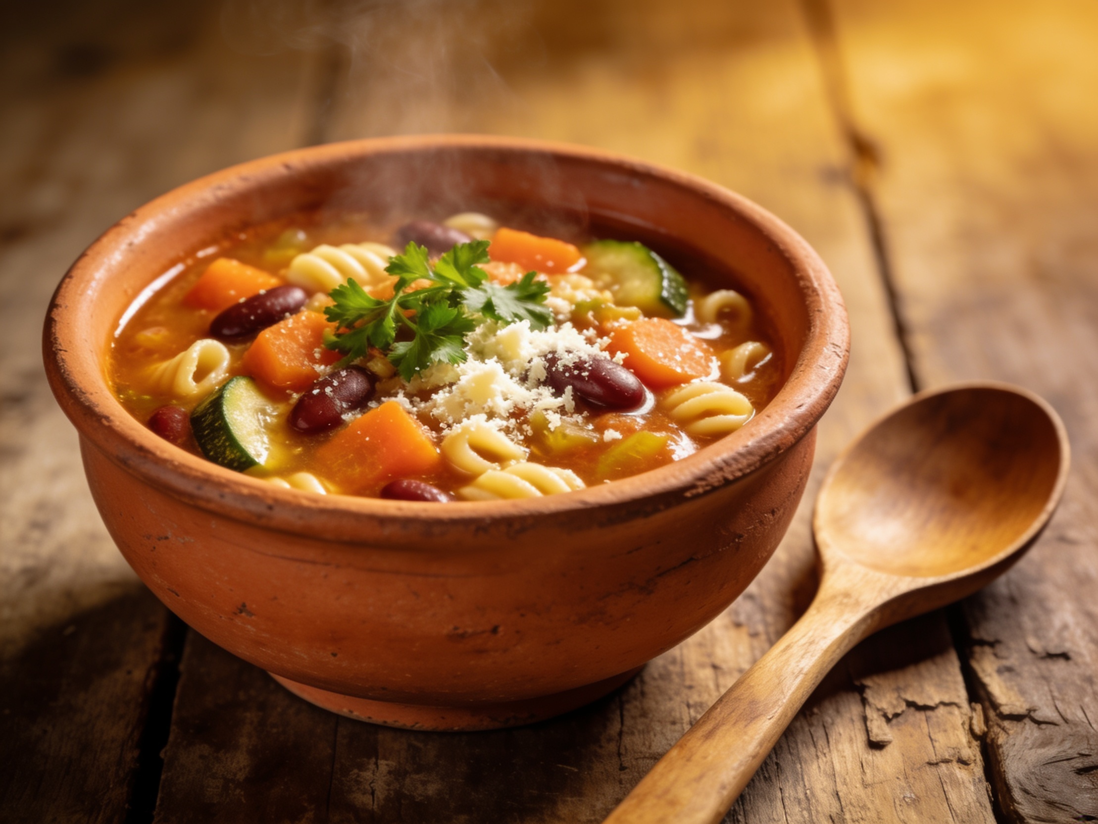 Minestra / Minestrone – italienische Spezialität im Food-Foto