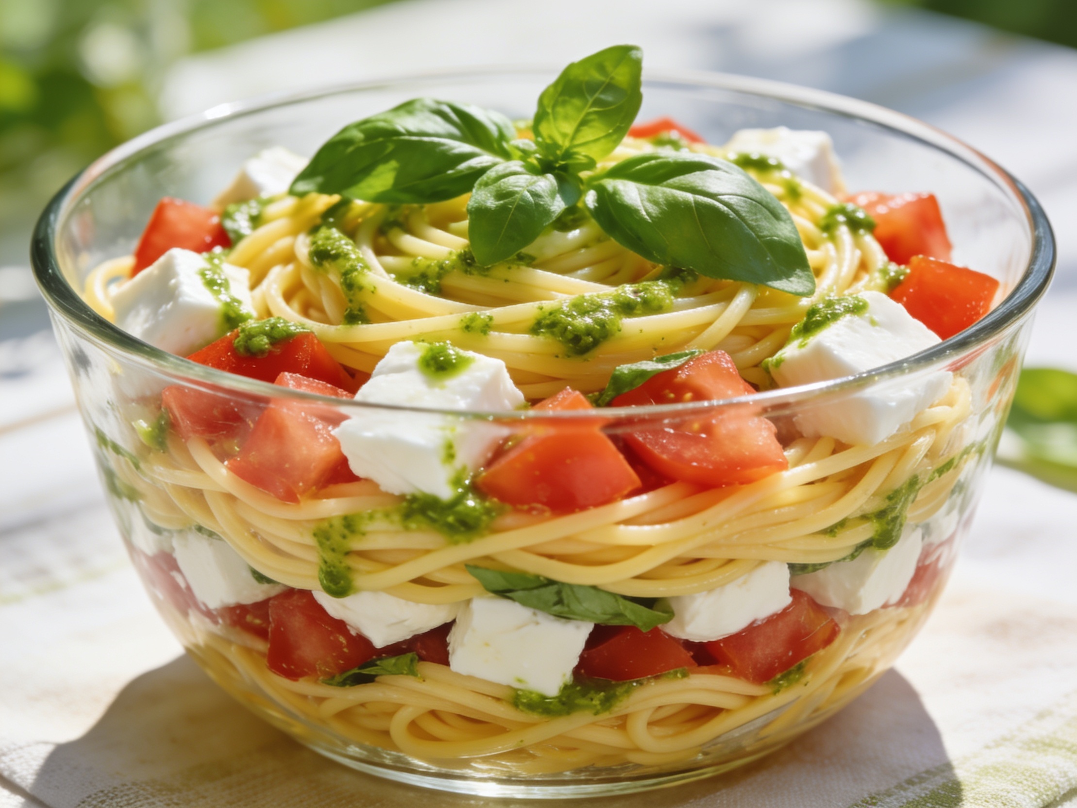 Italienischer schichtsalat mit spaghetti – Rezept aus Italien